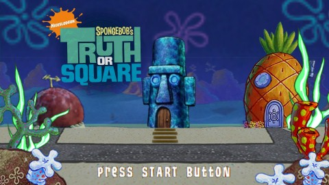SpongeBob's Truth or Square title screen for PSP
